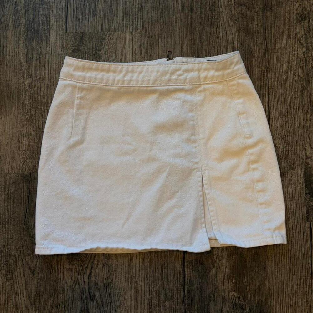 Lioness White Denim Mini Skirt - S